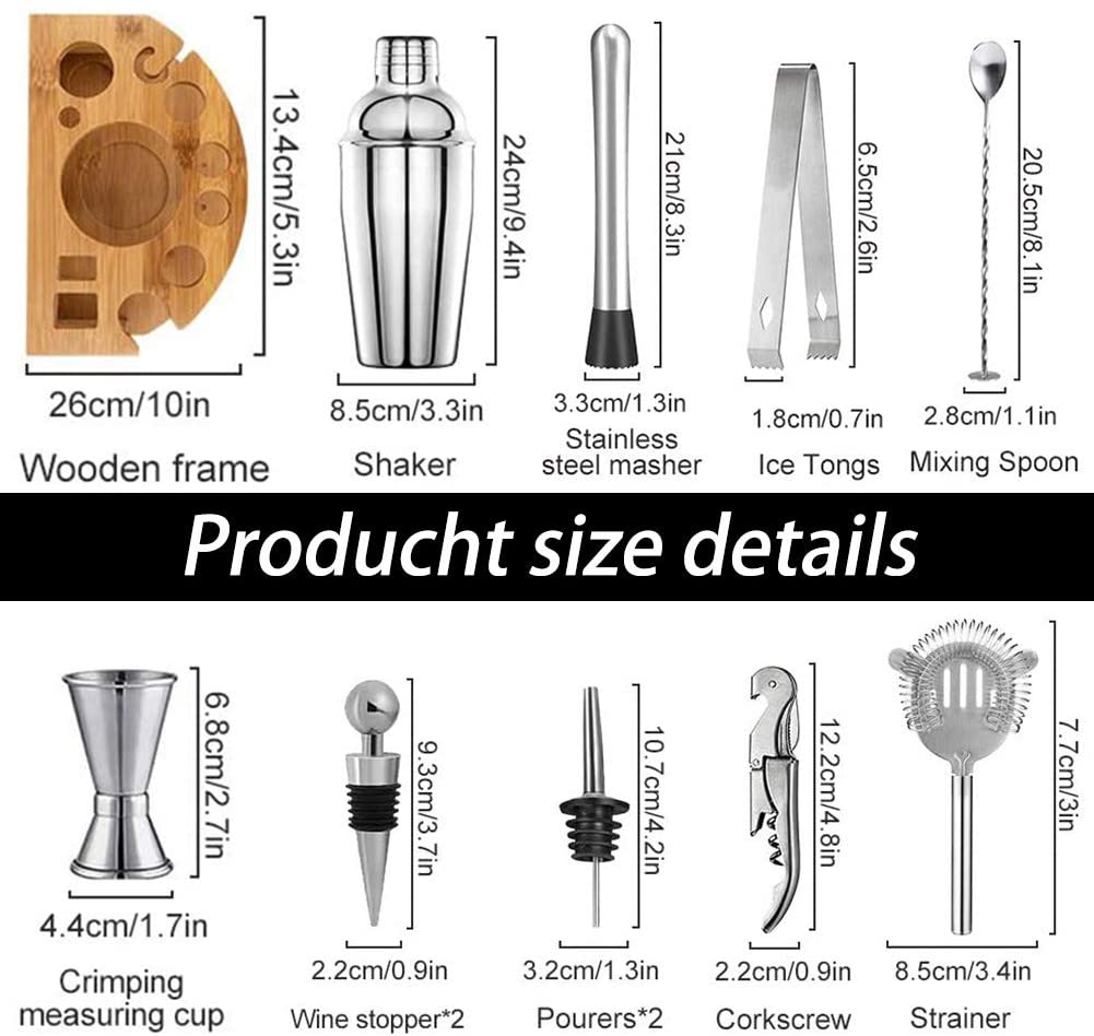 12 Pieces Cocktail Shaker Set